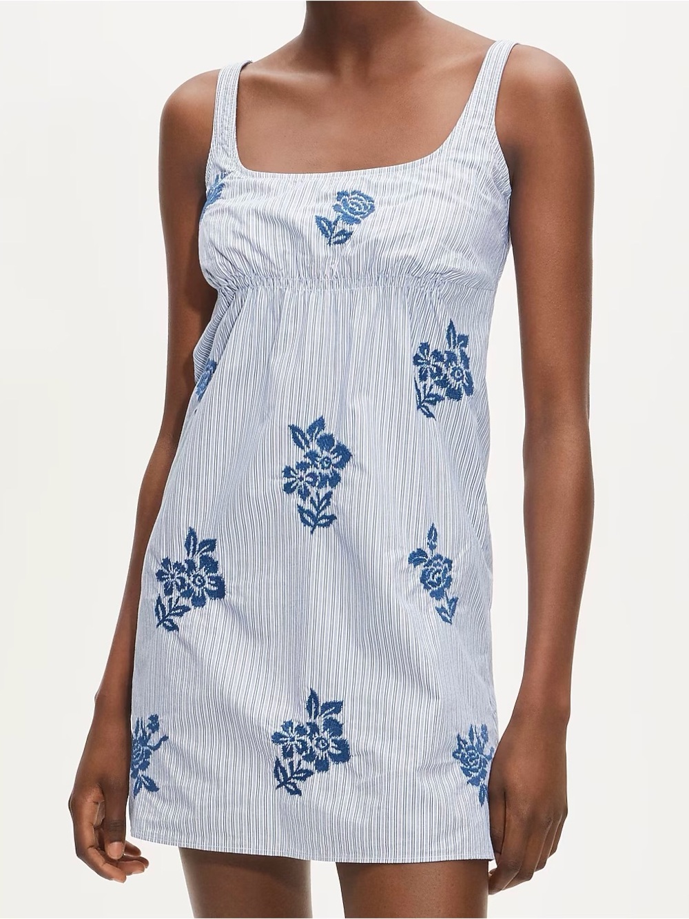 NWT J.Crew Tall Scoopback Mini Dress in Embroidered Floral Stripe - Picture 4 of 7